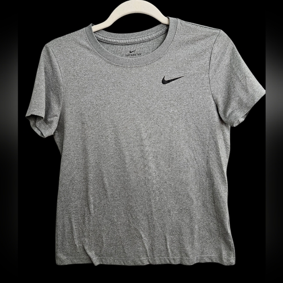 Nike Tops - Nike Meduim Dri-Fit Tee, Gray with Black Swoosh